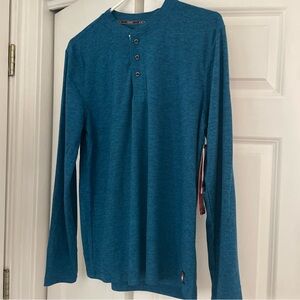 Men's CANADA 🇨🇦 WEATHER GEAR Blue  Long Sleeve Henley Shirt super soft!!!